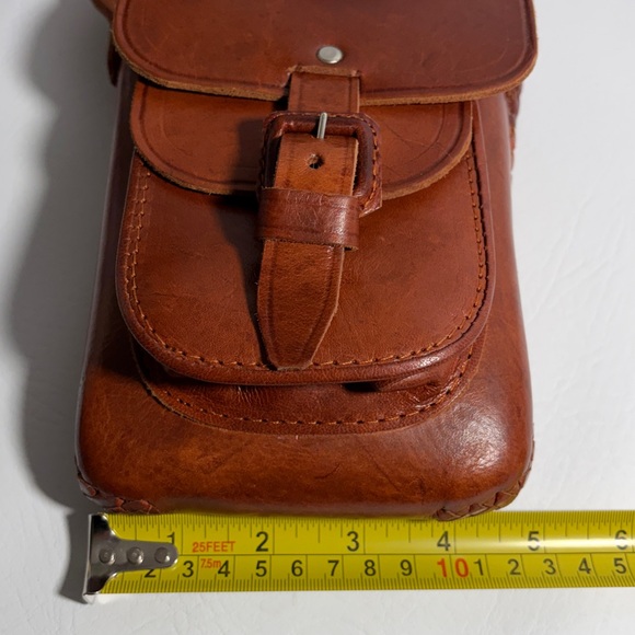 Classic Brown Leather Crossbody - Picture 10 of 11